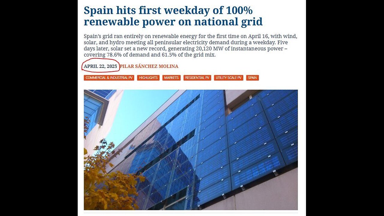 Spains Green New Deal has FAILED Total loss of power