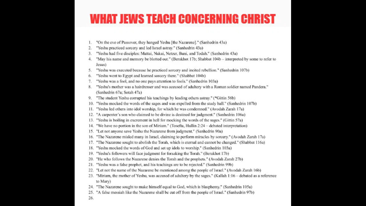 The Talmud says If Goyim (Non-Jews) knew what Jews teach about them they would kill Jews openly