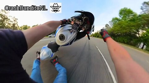 High speed motor bike crashes
