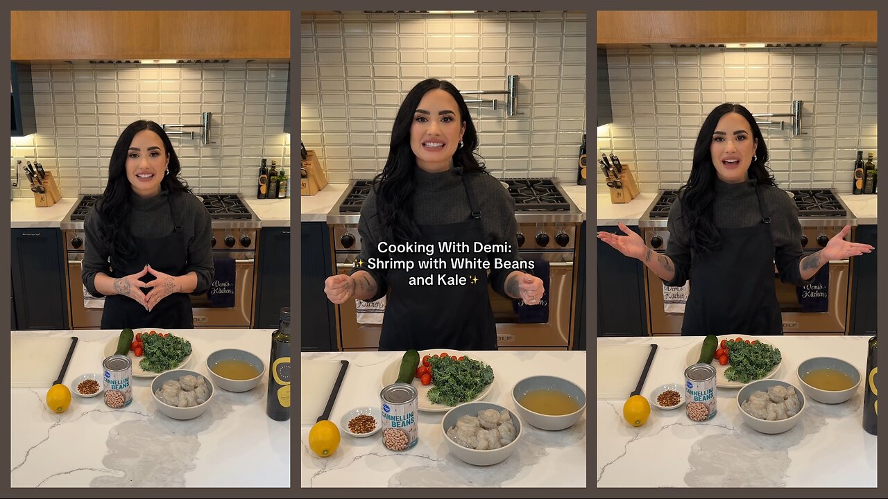 Cooking With Demi Lovato: Shrimp with White Beans and Kale