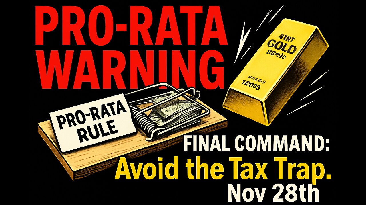 PRO-RATA WARNING: FINAL COMMAND to Avoid the Tax Trap. Nov 28th.