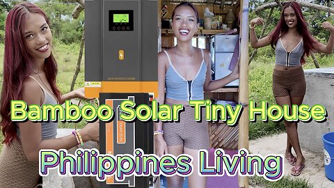 🇵🇭 P2 Filipina Solar Install Bamboo Tiny House WELL WATER BONUS! OFF GRID ISLAND FAMILY PHILIPPINES