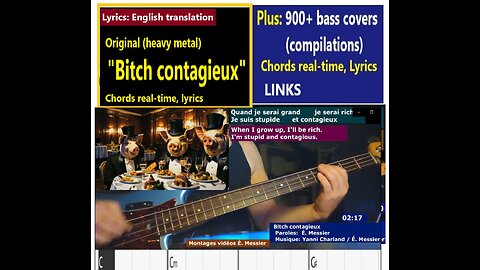 (Eng Transl) Original "'metal": "Bitch contagieux" _ Chords real-time _ 900+ bass covers (compil)