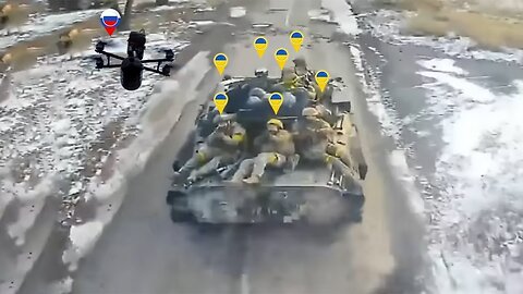 Russian Drone Strike Wipes Out Ukrainian Convoy