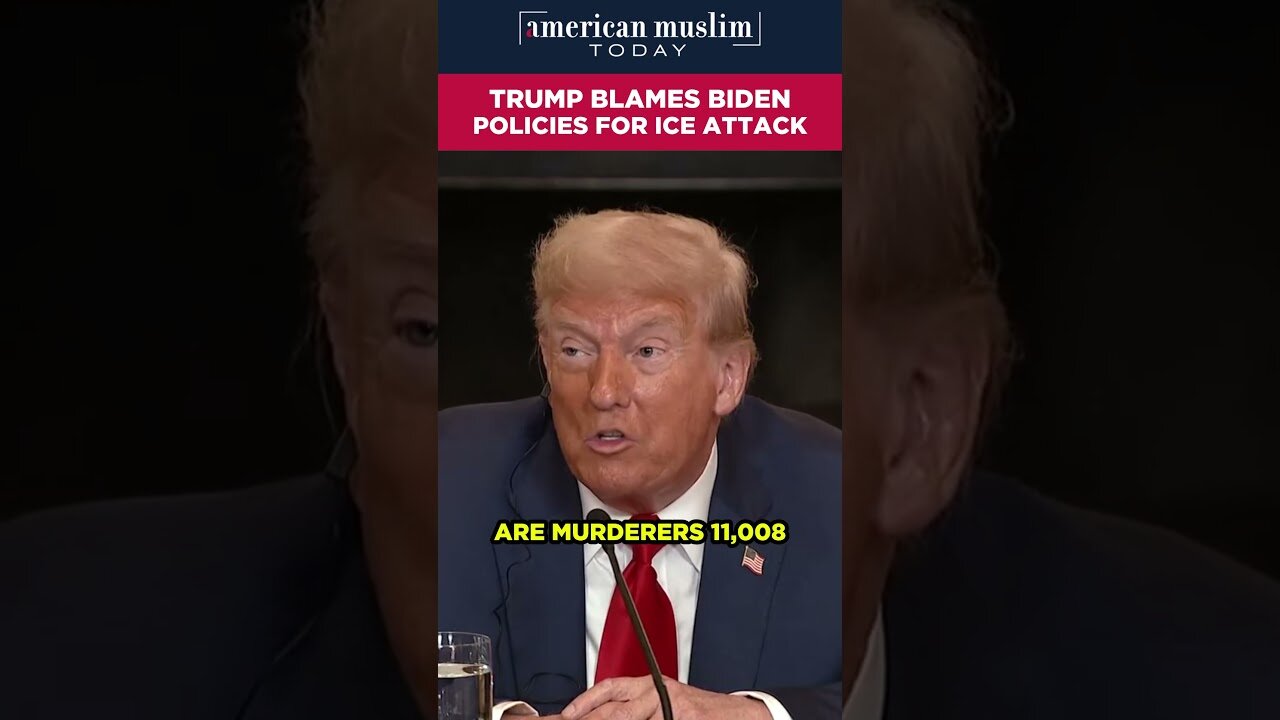 Trump blames Biden policies for ICE attack.