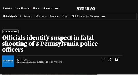 Suspect ID'd in the fatal shooting of 3 police officers in York County, Pennsylvania