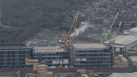 Aerials show site of fire that caused 18 hours shutdown of Heathrow Airport