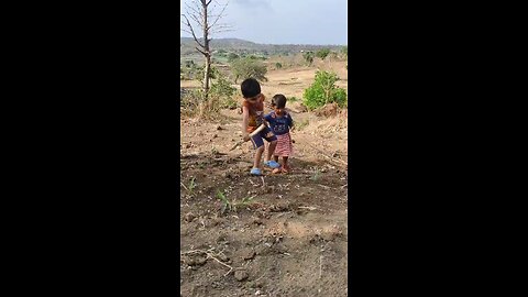 Aru playing in the farm
