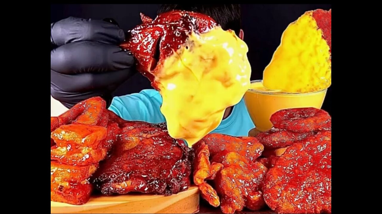 Grilled Chicken with onion rings, cheese sauce