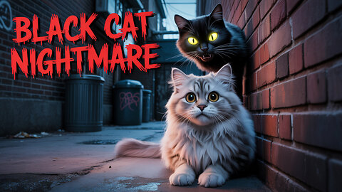 Kitten threten by black cat