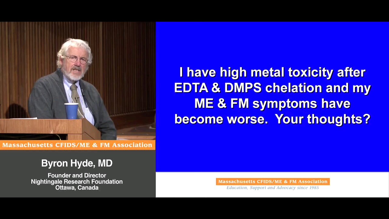 I have high metal toxity after EDTA & DMPS chelation and my M.E. & Fibromyalgia symptoms have become worse. Your Thoughts? - Byron Hyde, MD
