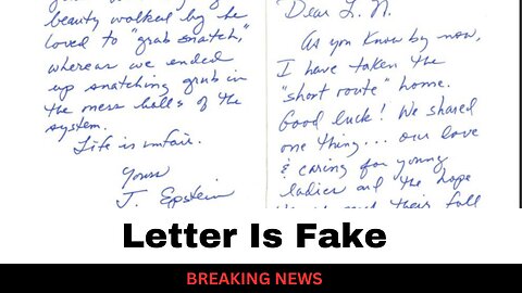 Major Media Pushed Epstein Letter Debunked