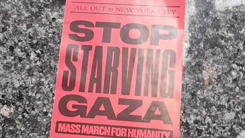 "STOP STARVING GAZA. Mass march for humanity" TODAY in NYC.