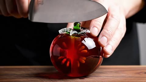 Glass Vegetable Slicing ASMR 🧅🍆🍅