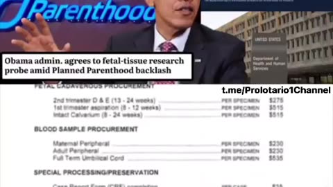 OBAMA administration purchased AB*RTED BABIES and their body parts.