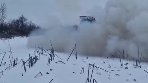 Ukrainian Grad Launcher Firing into Russian Positions