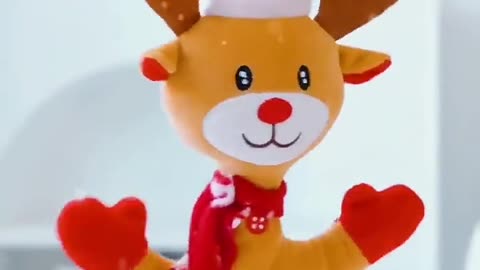wholesale charming plush motor-driven christmas deer, snowman,penguin,cookie man doll