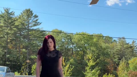 Tgirl alone in the road