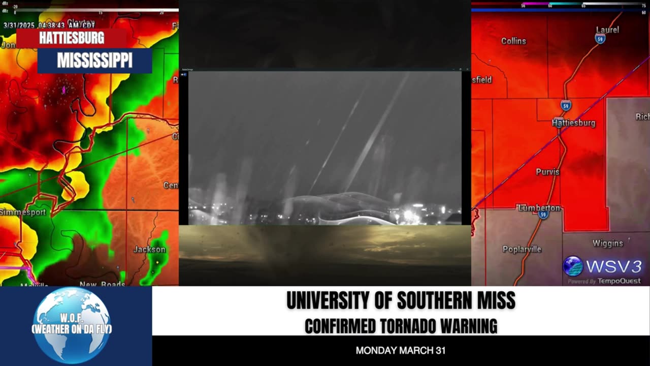 ⚡ Confirmed Tornado Warning in Hattiesburg, MS Today! March 31