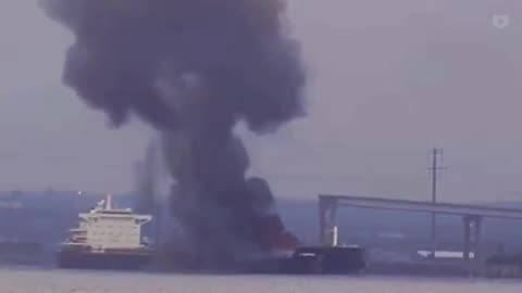 Footage Captures The Moment Of An Explosion Aboard A Ship In Baltimore's Harbor