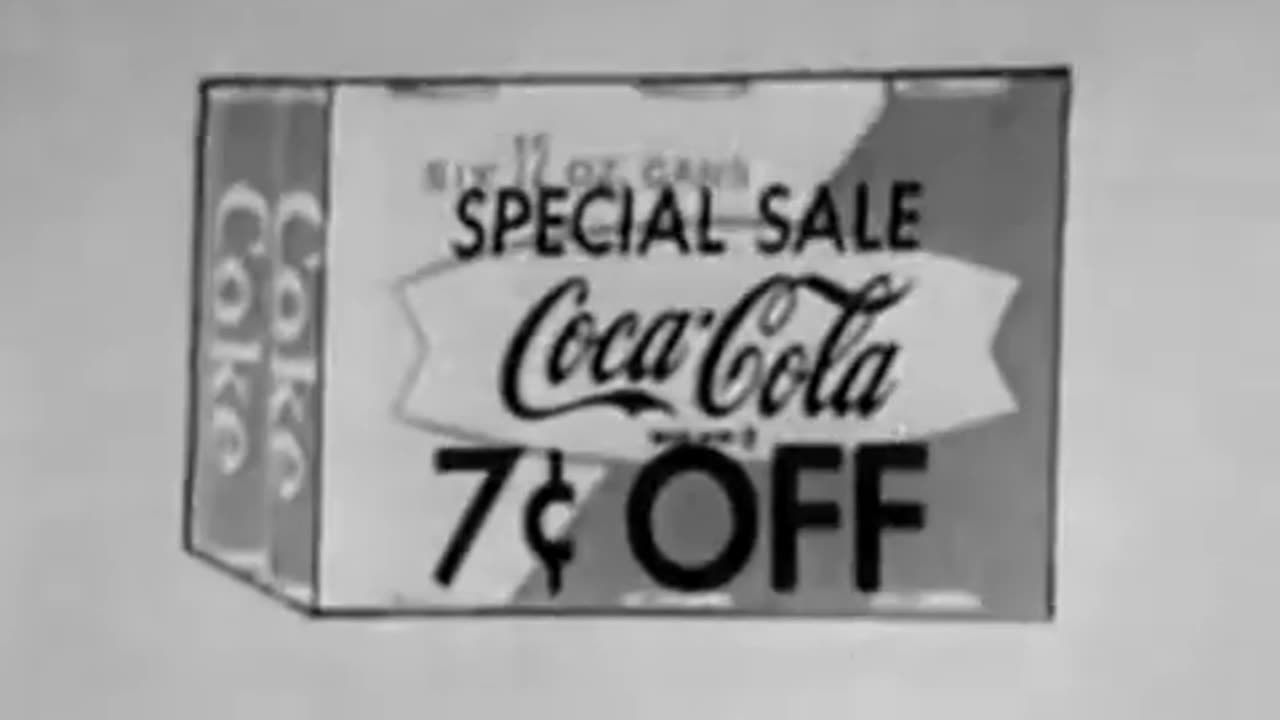 Circa 1968 - Vintage TV Commercial / 7 Cents Off Coca-Cola