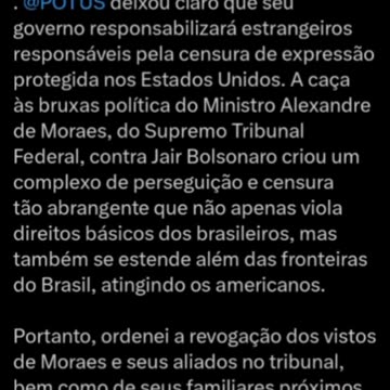 Alexandre de Moraes, seus aliados e familiares sofrem primeira leva de sanções.