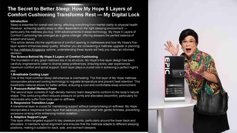 The Secret to Better Sleep: How My Hope 5 Layers of Comfort Cushioning Transforms Rest