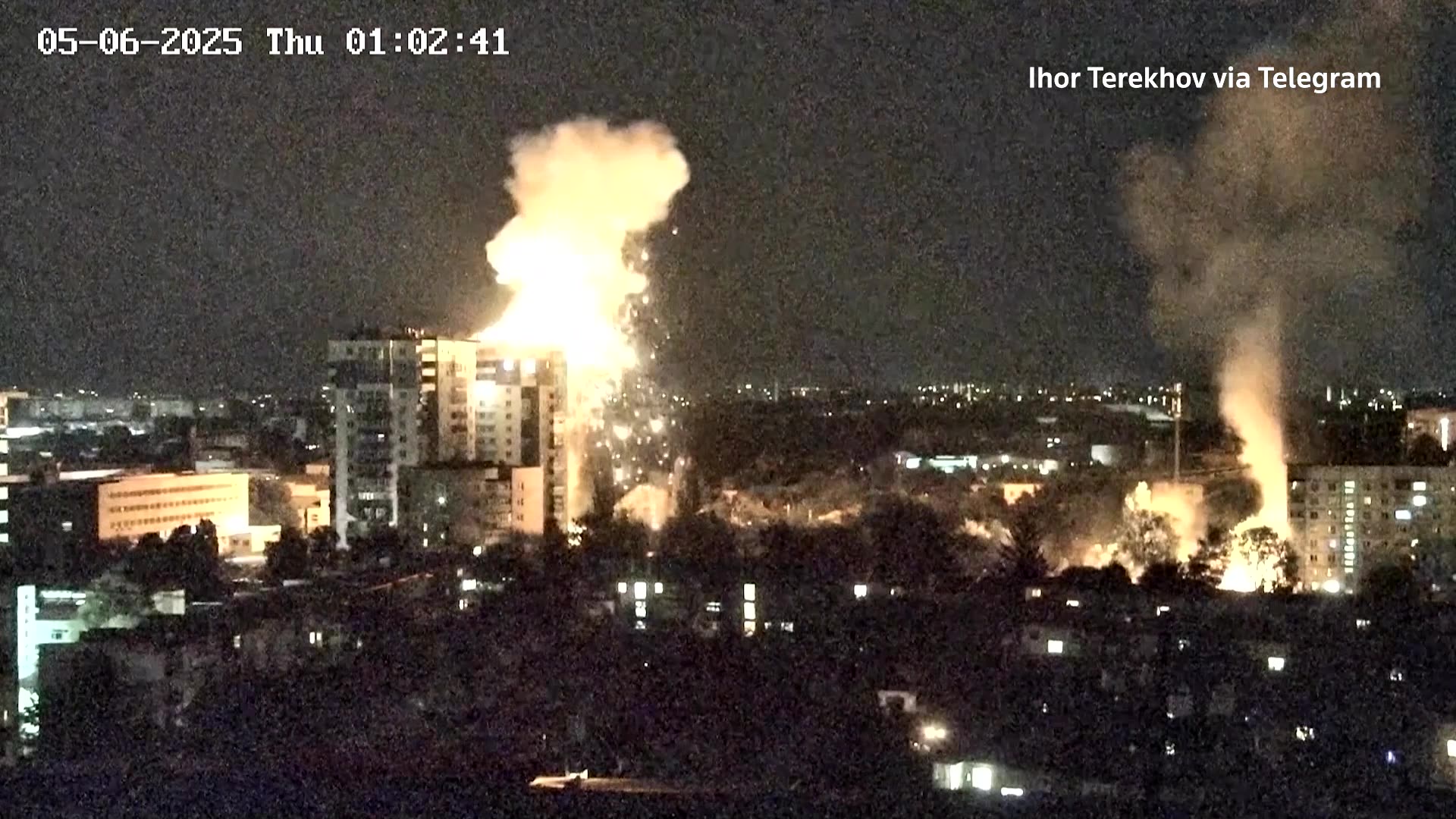 CCTV appears to show moment Ukraines Kharkiv is hit by Russian attack