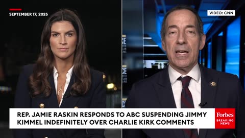 Jamie Raskin Responds To ABC Suspending Jimmy Kimmel Indefinitely Over Charlie Kirk Comments