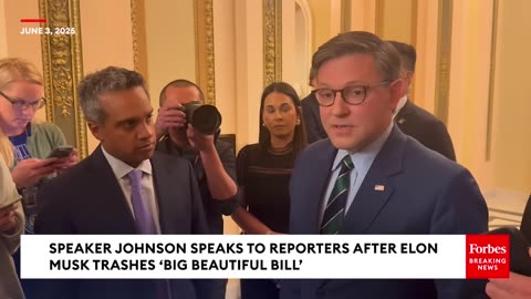 BREAKING NEWS: Speaker Johnson Reacts To Elon Musk Calling GOP Budget Bill 'Disgusting Abomination'