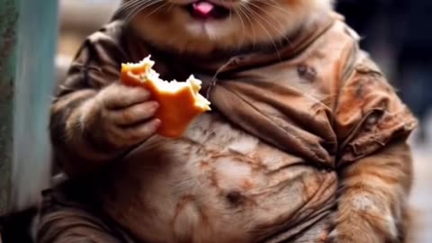 brave cat make efforts to success