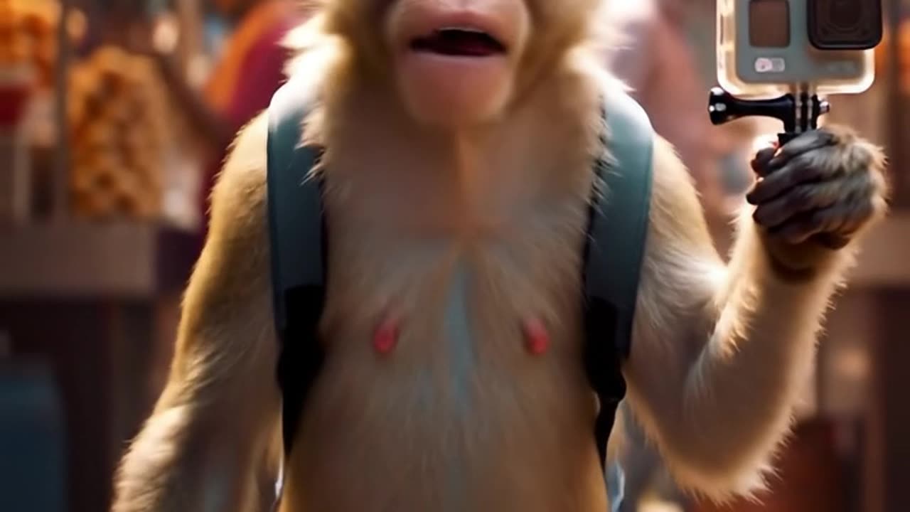 Monkey Doing Vloging With GoPro Unexpected😨