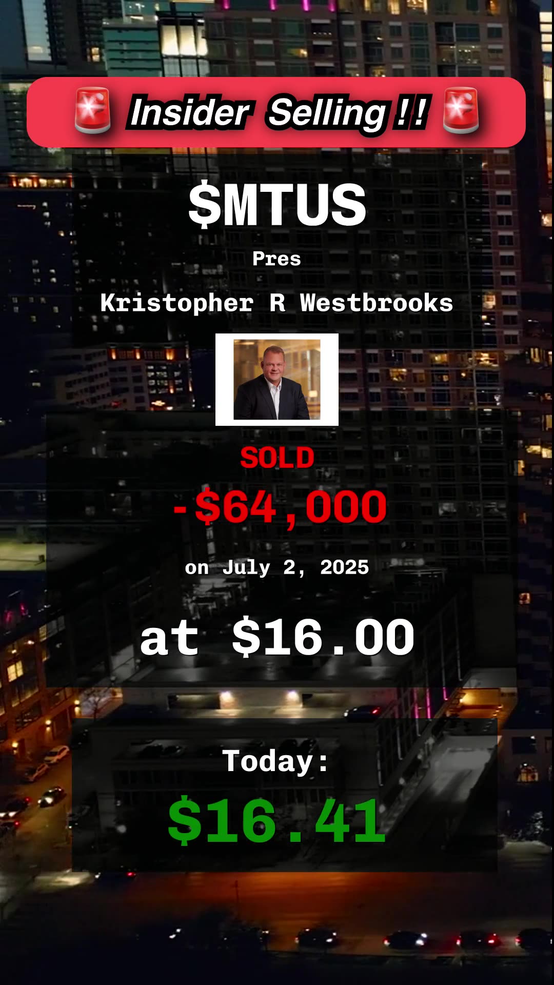 🔥 insider selling at $JOBY, $MTUS #insidertrading #stocks #finance