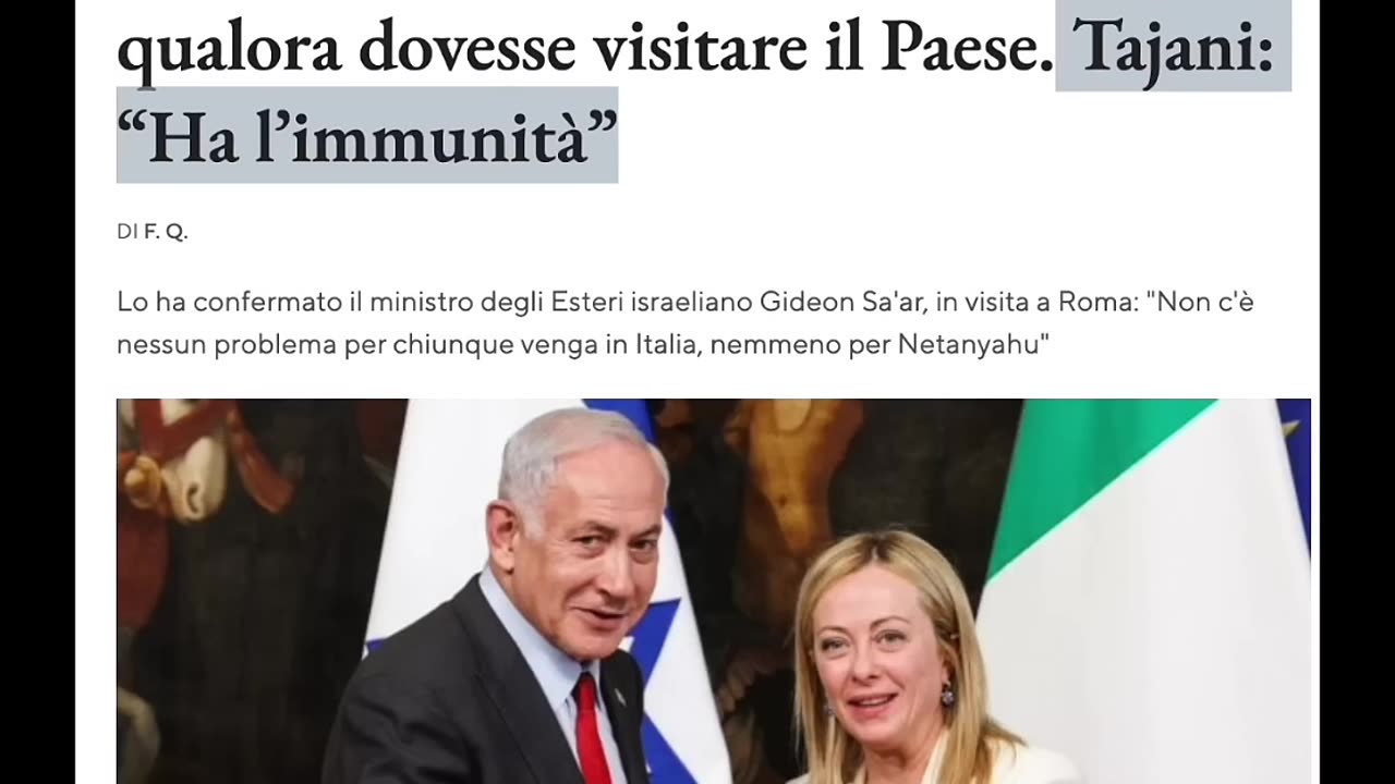 TAJANI COLPISCE ANCORA! 'Nessuno in Europa ha fatto quanto noi per la Palestina' infatti hanno evitato le sanzioni ad Israele davano l'immunità a Benjamin Netanyahu e dicevano che sarebbe stato il benvenuto in MERDALIA
