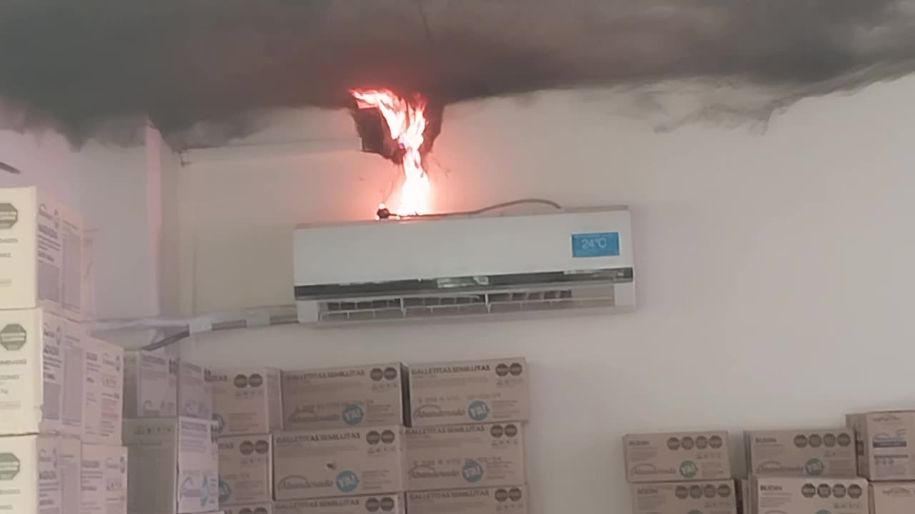 Heating and Cooling System Catches Fire in a School