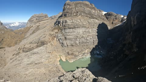 In the peak above an ice lake in Nevado Ampay