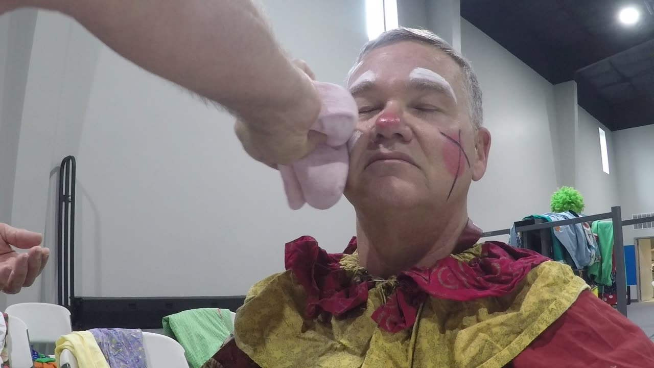 Applying Clown Makeup