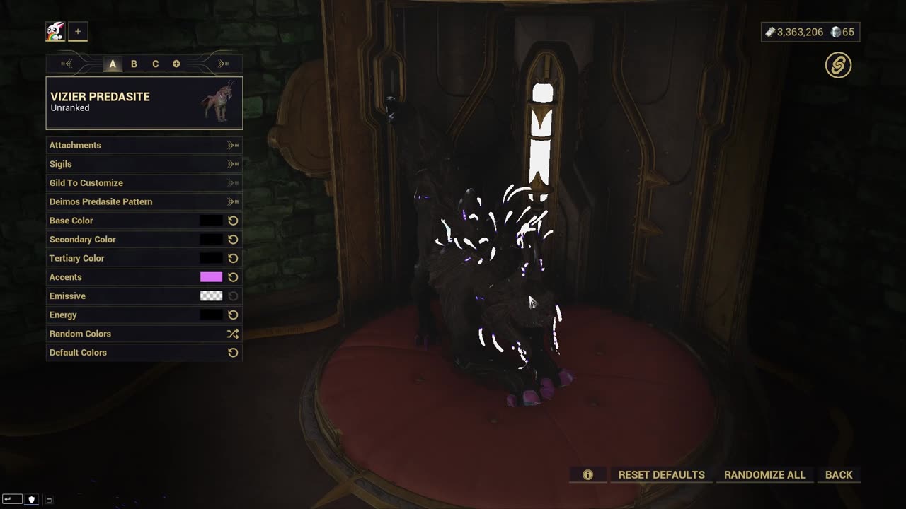 The Predasite / Vulpaphyla pink nails +all black shaded bug captured as it changed | Warframe