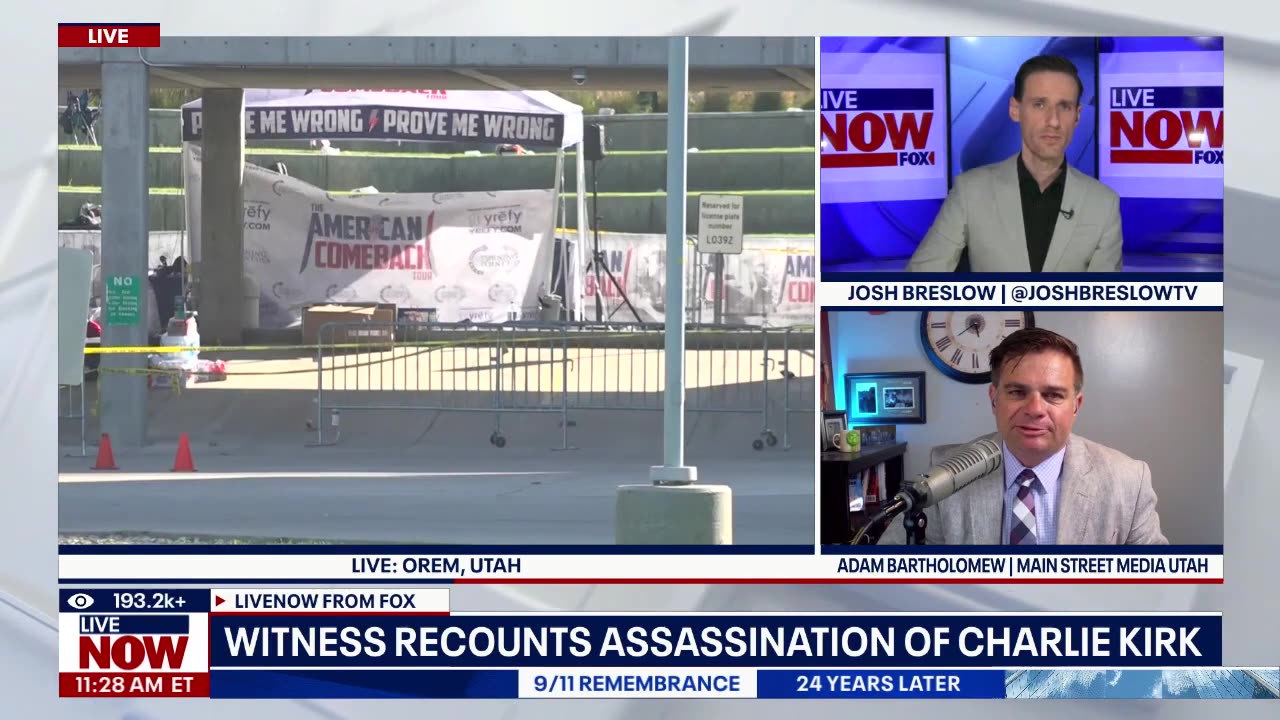 Witness recounts assassination of Charlie Kirk