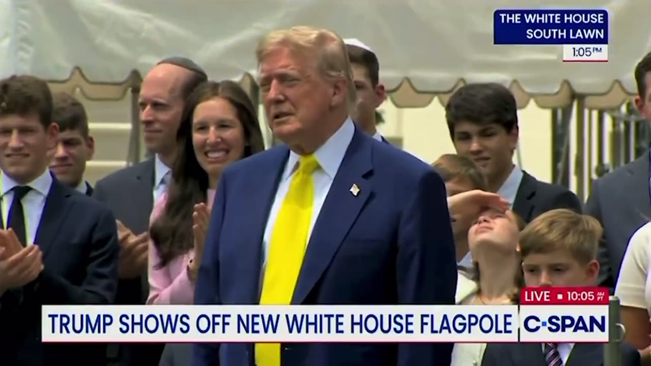American Flag Raised on New Flag Poles at White House