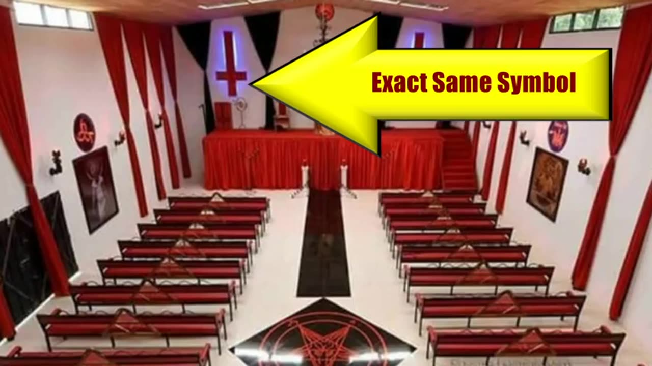 Upside Down Crosses at The Popes Funeral