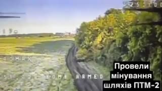 Ukrainians Drop Landmines in Path of Russian Grad Launcher