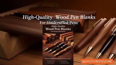 Ultra-Realistic Wood Pen Blanks Poster Video | Premium Pen Turning Woods