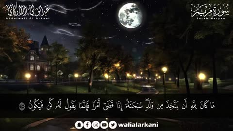 سورة مريم ( كاملة ) للقارئ عبد الولي الاركاني _ ABDULWALI ALARKANI Surah Maryam