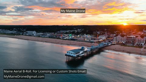 Maine B-Roll (No Sound): The Pier at Old Orchard Beach, Maine during a Beautiful Sunset Video 4