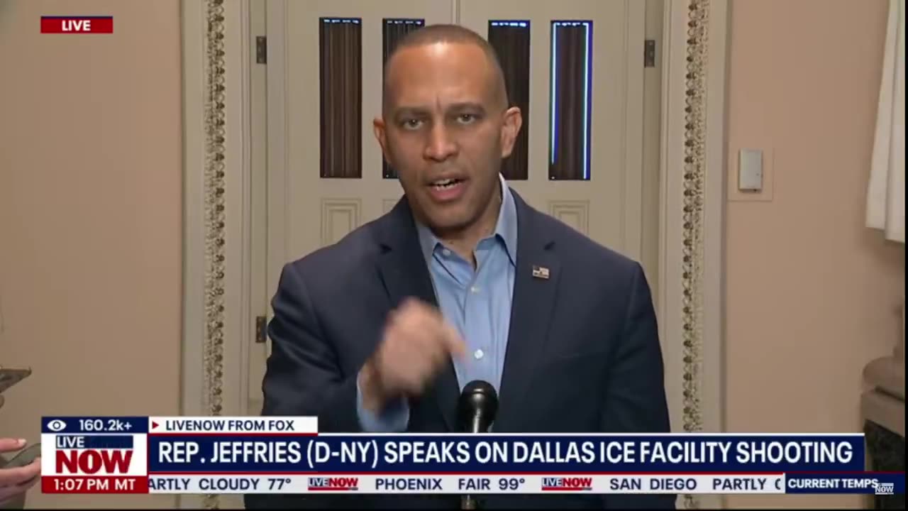 Jeffries (D-NY) says that if the government shuts down, it will be the Republicans' fault