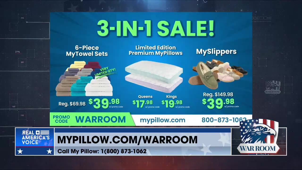 WarRoom Exclusive Deals! Check Them Out Today At MyPillow.com/warroom