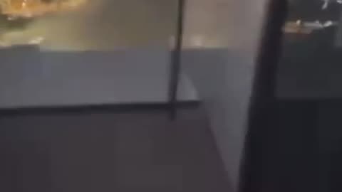 Moment of Impact of one of the missiles in Israel