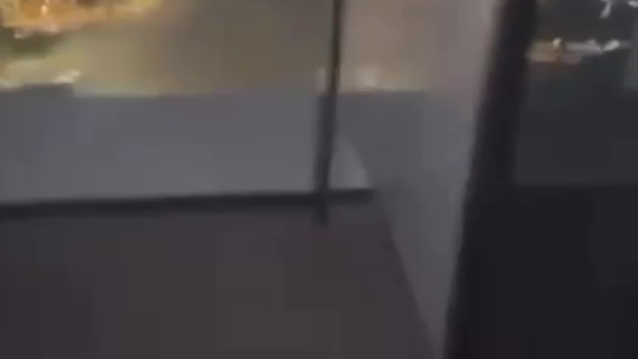 Moment of Impact of one of the missiles in Israel
