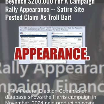 Fact Check: Kamala Harris Did NOT Illegally Pay Beyoncé $200,000 For A Campaign Rally Appearance